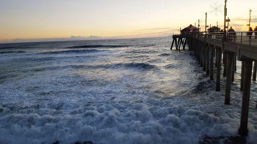 Scenic view of sea at sunset