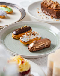 Close-up of dessert in plate on table