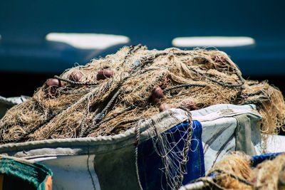 Close-up of fishing net