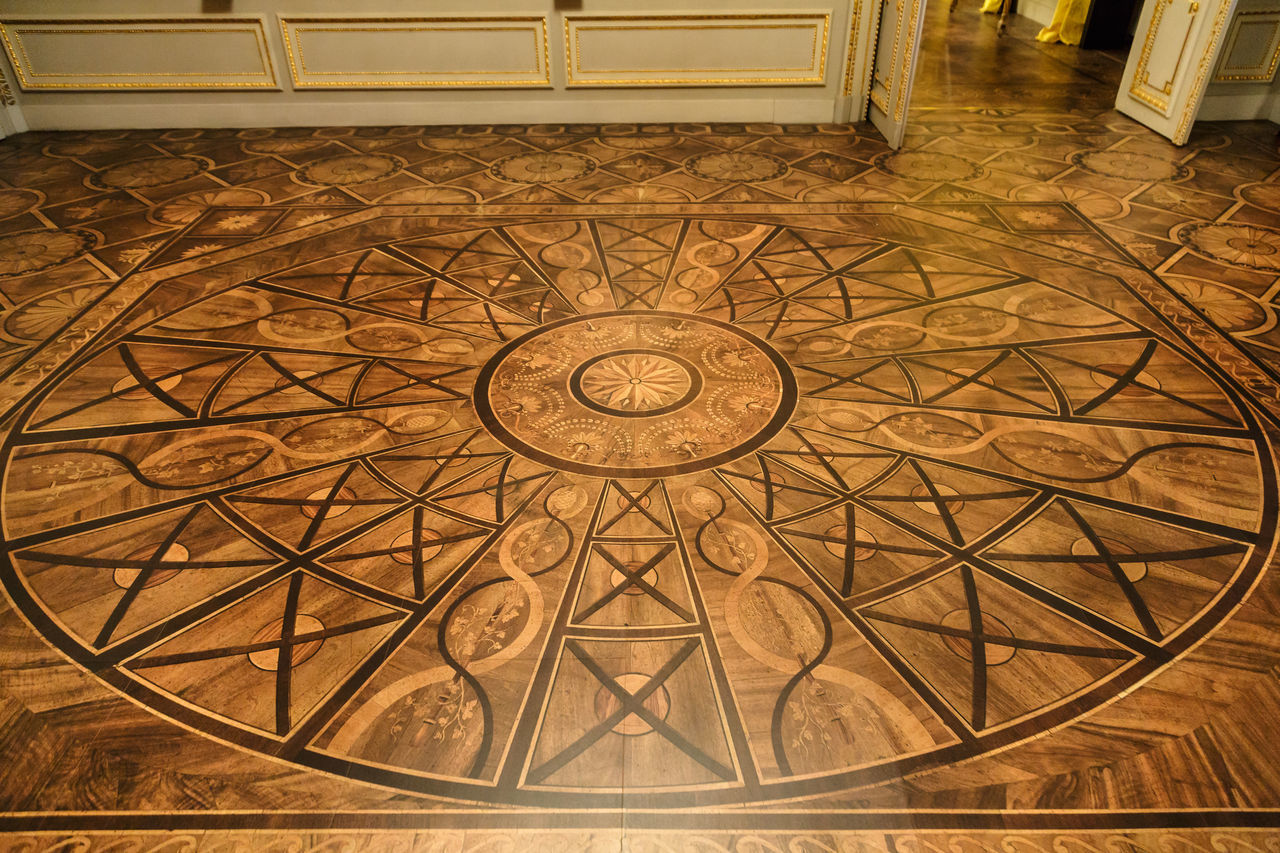 floor, architecture, pattern, flooring, built structure, wood, indoors, wood flooring, no people, building, hardwood, ornate, history, the past, geometric shape, shape