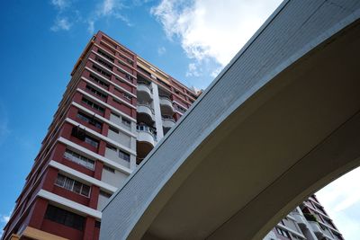 Low angle view of modern building against sky