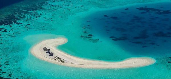 High angle view of beach