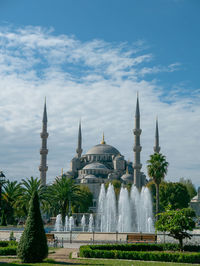 Sultanahmet masjid or blue mosque, istanbul, turkey. the mosque is famous for its iznik blue tiles.