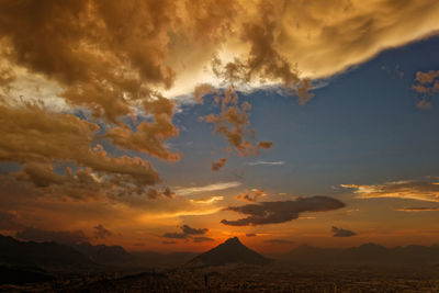 Scenic view of cloudy sky during sunset