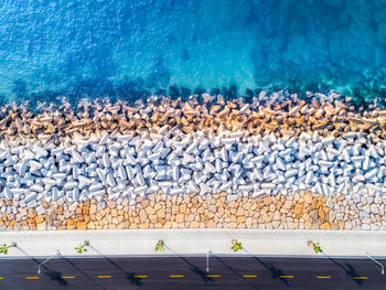 High angle view of crab in sea