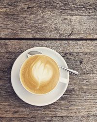 Directly above shot of coffee on table