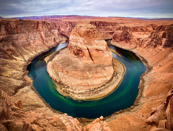 High angle view of rock formations