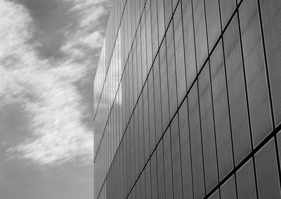 Low angle view of modern building against sky