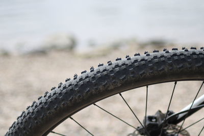 Close-up of bicycle wheel