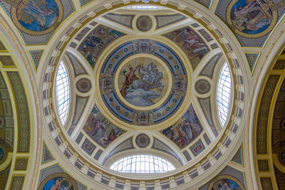 Low angle view of ceiling of historical building