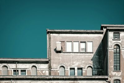 Exterior of city against clear sky