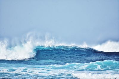 Atlantic ocean waves on fuerteventura canary island in spain