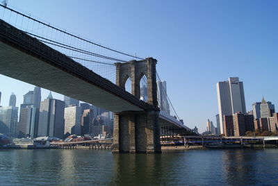 Low angle view of brooklyn bridge