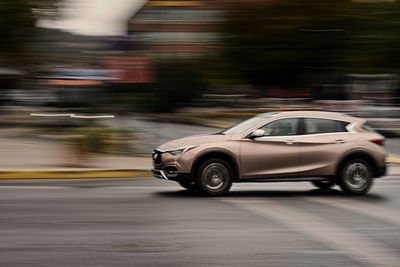 Car moving on road