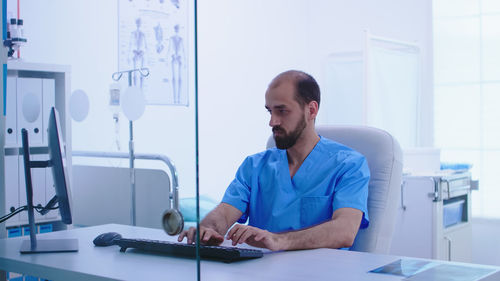 Doctor working at clinic