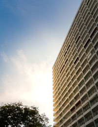 Low angle view of modern building against sky