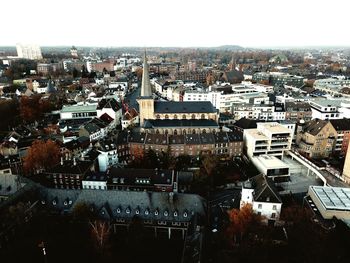 High angle view of townscape against sky