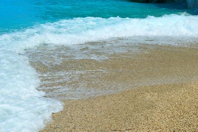 Waves splashing on beach