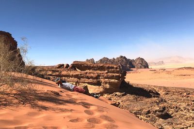 Scenic view of landscape against clear sky