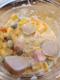 High angle view of breakfast in bowl