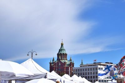 Low angle view of buildings against sky