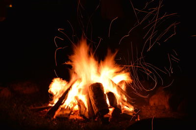 Close-up of bonfire