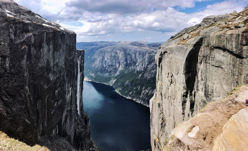 Panoramic view of mountains against sky