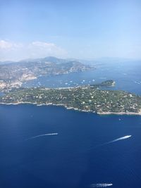 Aerial view of sea against sky