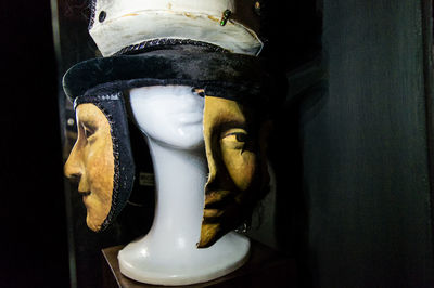 Close-up of buddha statue in museum