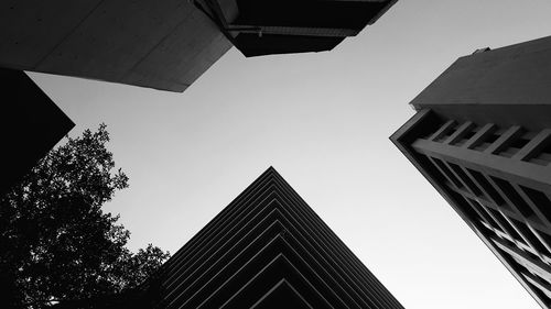 Low angle view of skyscrapers against sky