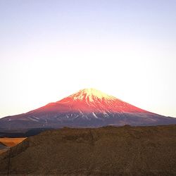 Scenic view of mountains against clear sky