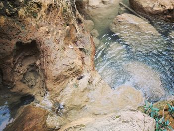 Rock formations in river