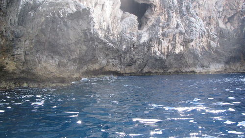 Scenic view of sea and rocks