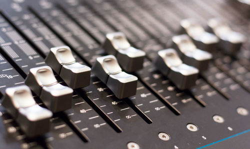 Full frame shot of sound recording equipment