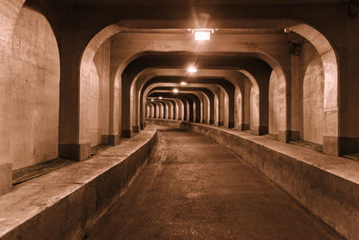 Empty corridor of historic building