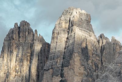 Low angle view of rock formations