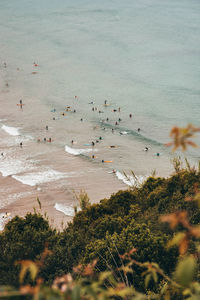 High angle view of beach