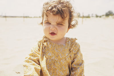 Portrait of cute girl at beach