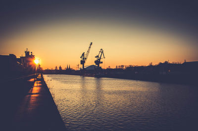 Scenic view of sea at sunset