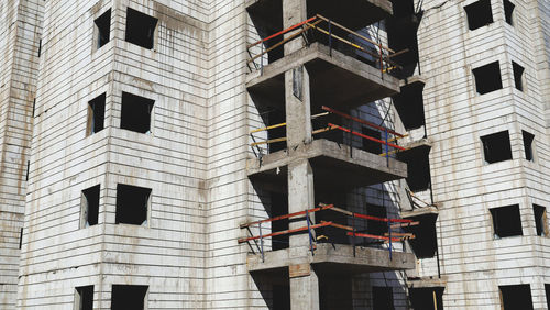 Horizontal view of modern building in construction 