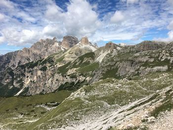 Scenic view of rocky mountains against sky