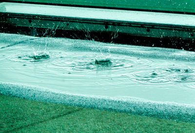 Close-up of water splashing in swimming pool