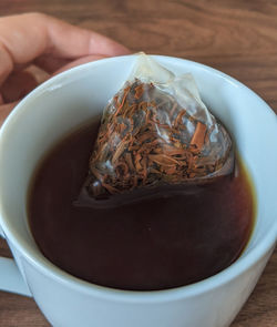 Close-up of hand holding ice cream
