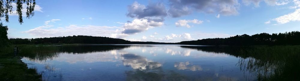 Panoramic view of lake against sky