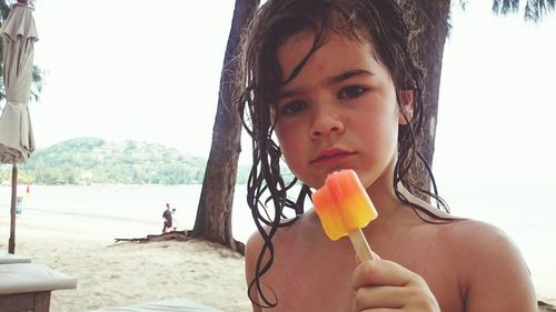 Woman holding ice cream cone