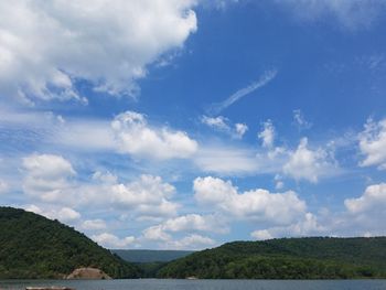 Scenic view of landscape against cloudy sky