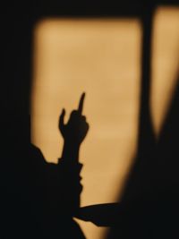 Shadow of people on wall