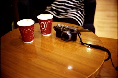 Tea cup on table