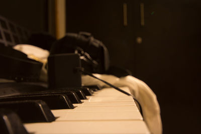 Close-up of piano keys