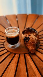 Close-up of coffee cup on table